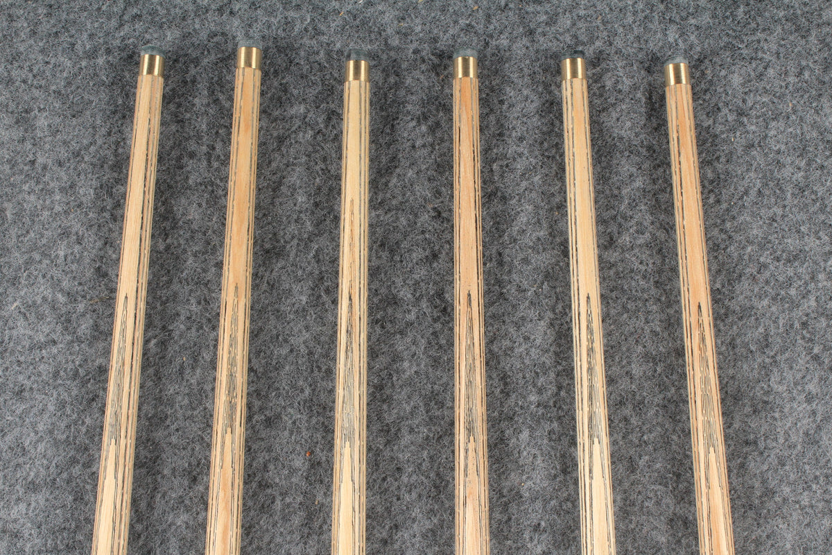 CHEVRONS+ 1 piece ash snooker cue 8 x points butt #5538- #5543 WOODS CUES