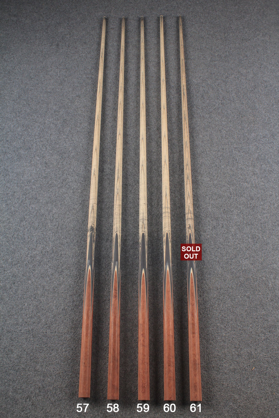 custom-made:  woods 1 piece handmade ASH snooker / pool cue #57-#61 - made to order