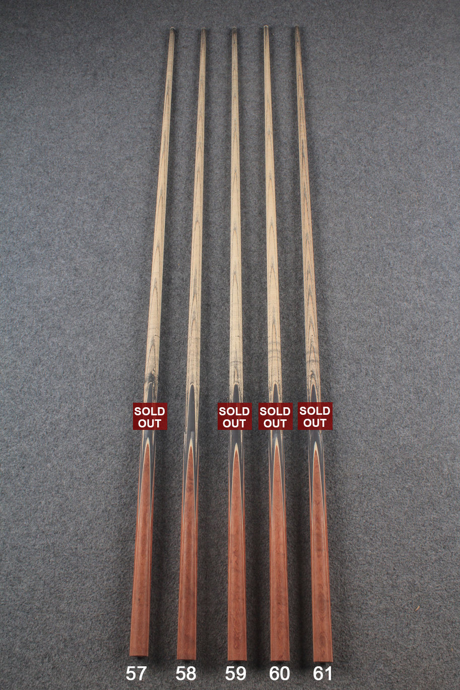 custom-made:  woods 1 piece handmade ASH snooker / pool cue #57-#61 - made to order