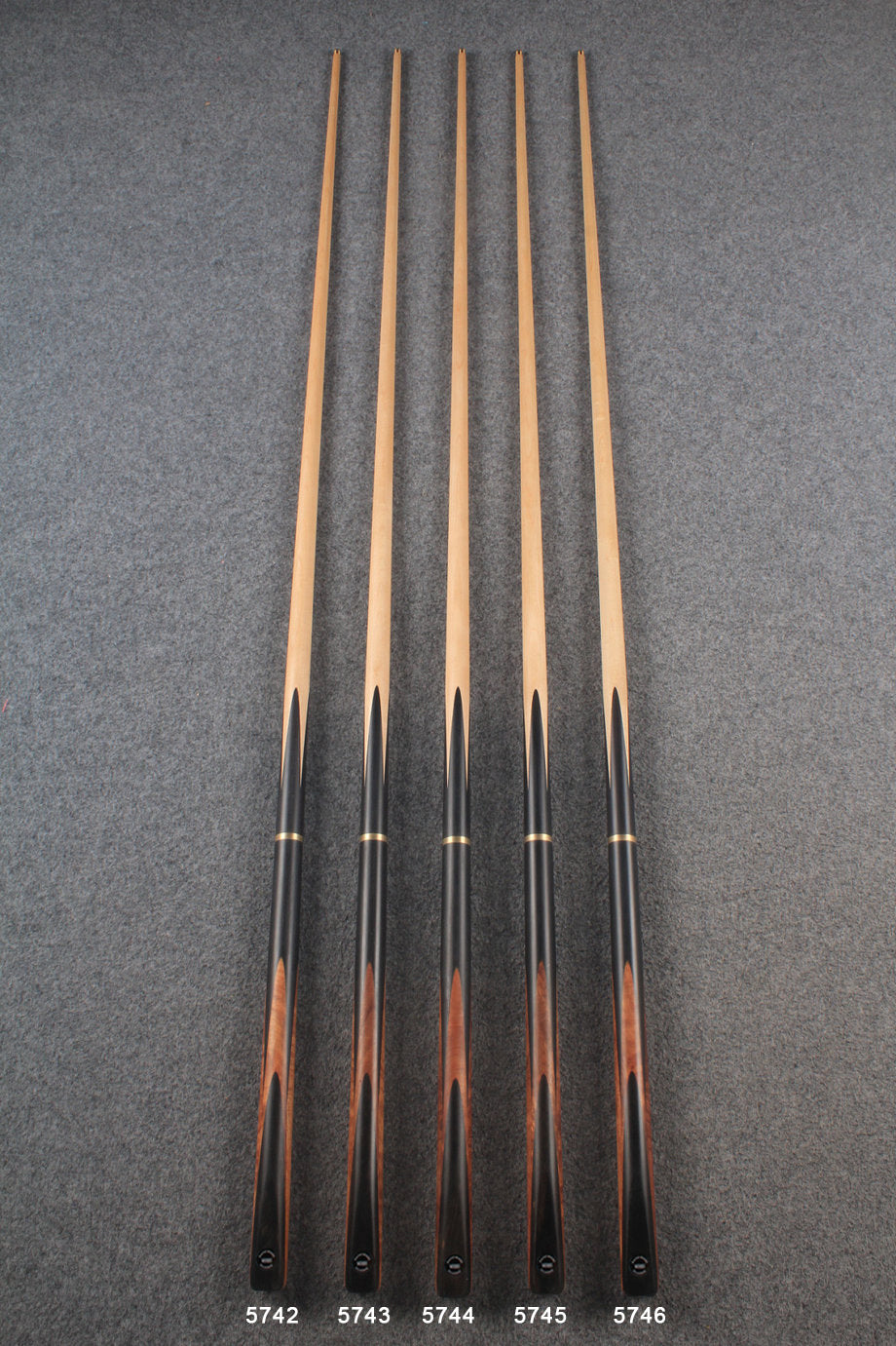 woods 3/4 handmade maple snooker / pool cue  #5742 - #5746