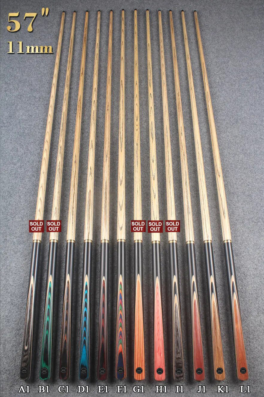 3/4 ASH 57''/58''  BREAK CUE  11 mm/ 11.5mm/ 12mm tip WOODS CUES