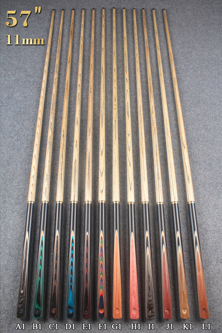 3/4 ASH 57''/58''  BREAK CUE  11 mm/ 11.3 mm/ 12 mm tip WOODS CUES