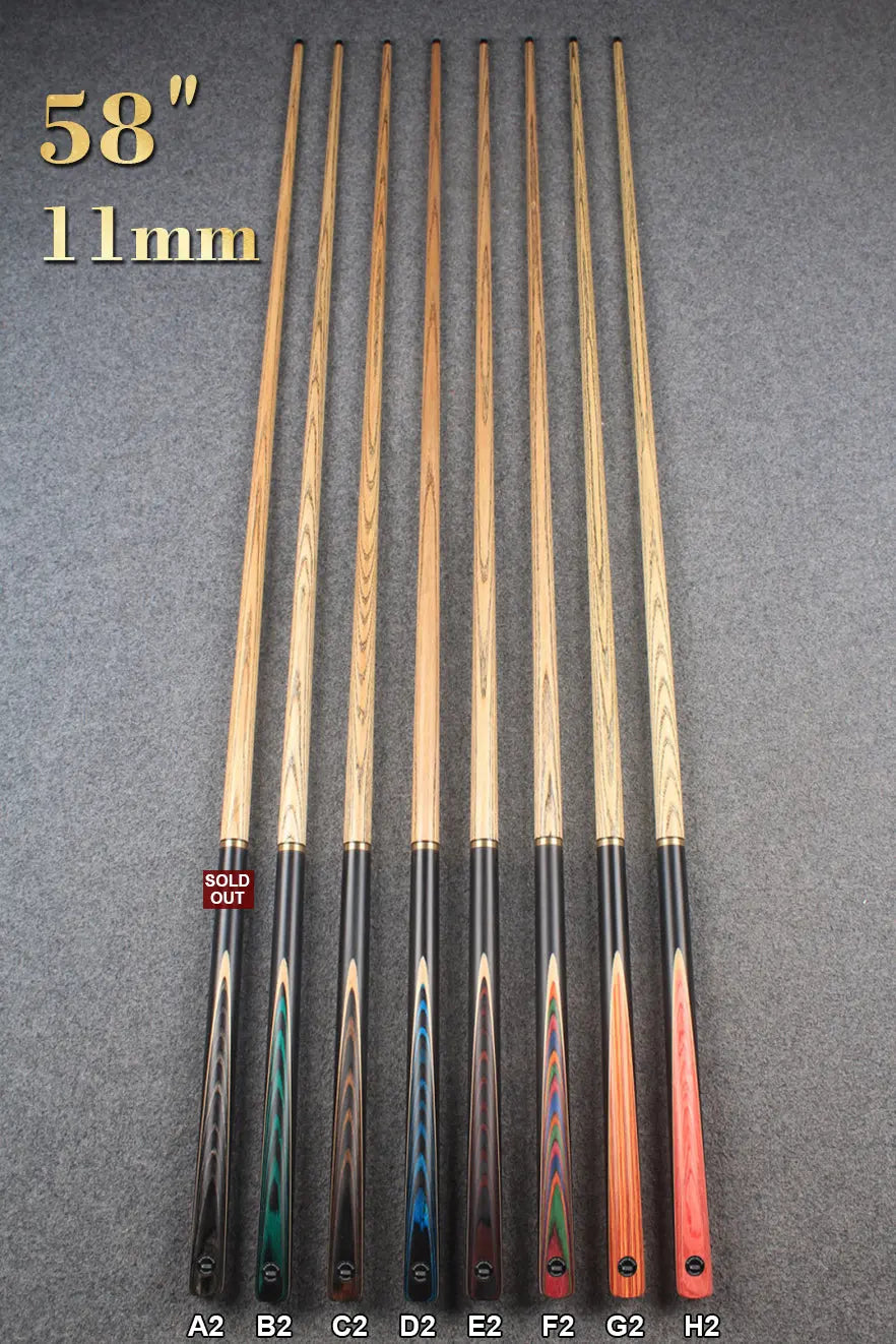 3/4 ASH 57''/58''  BREAK CUE  11 mm/ 11.5mm/ 12mm tip WOODS CUES