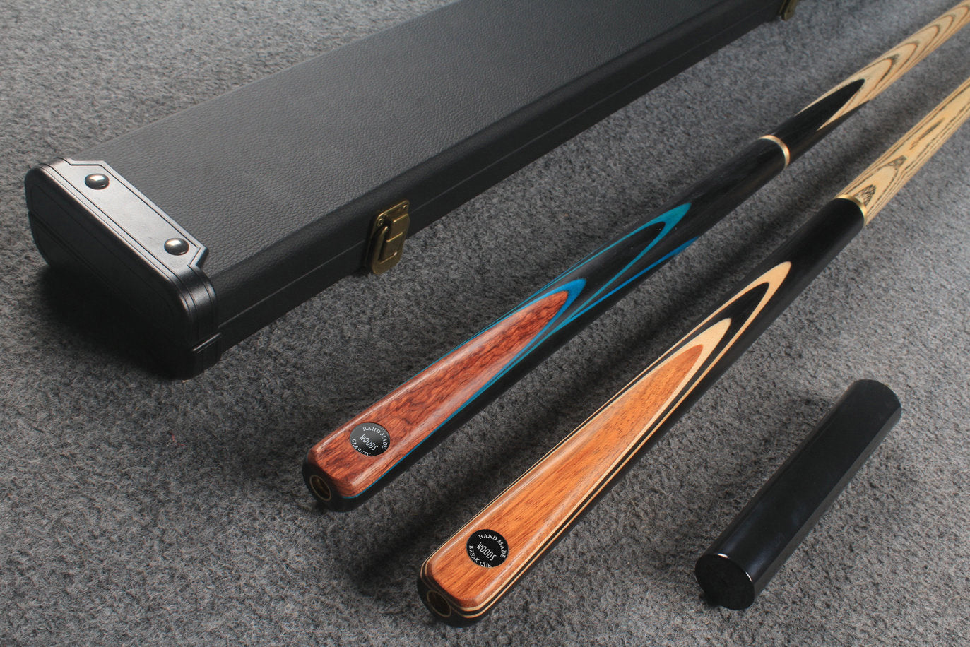 woods 3/4 handmade ASH english 8 ball  pool cue + break cue + case # 5954