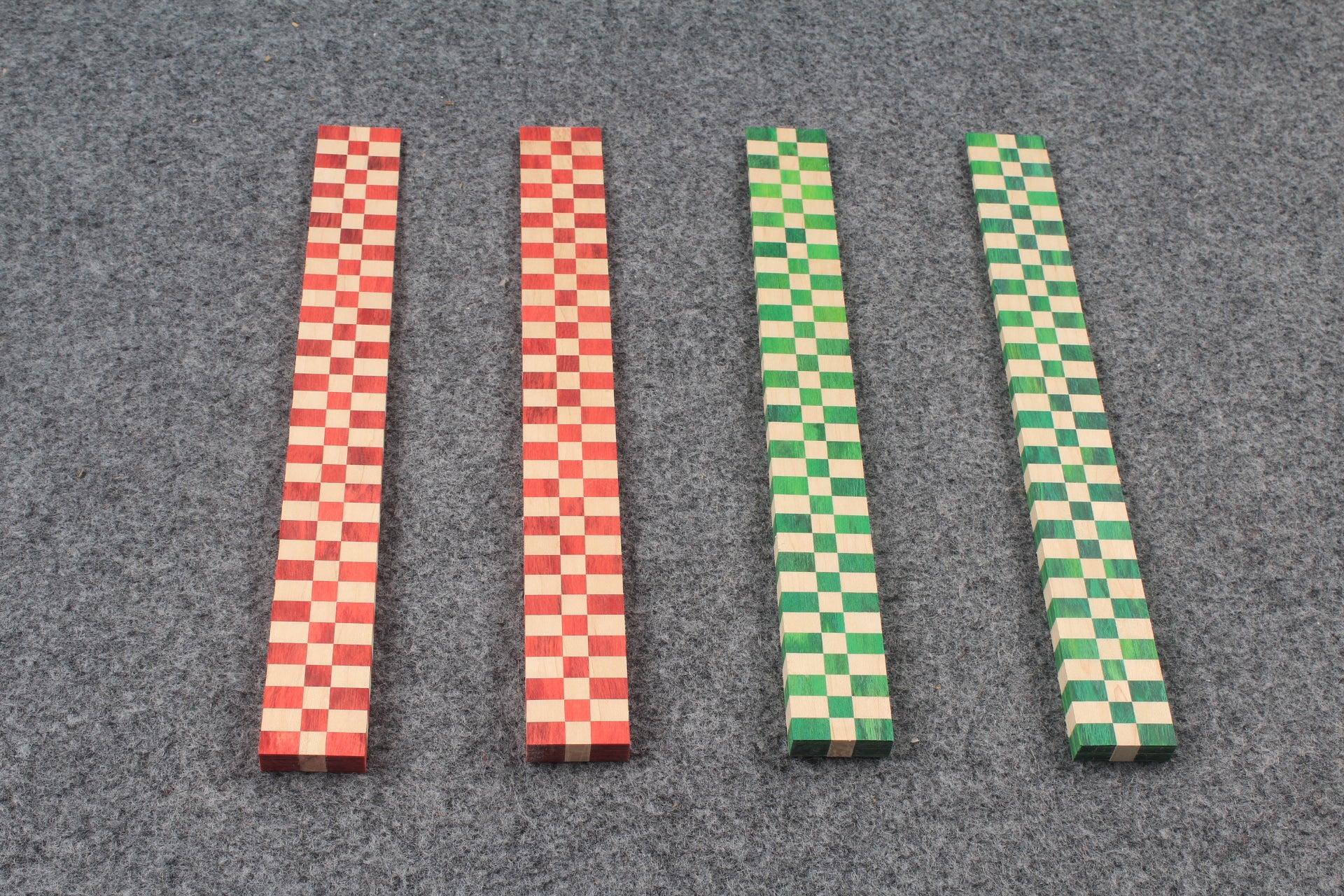 hand spliced plaid pattern wood splices for snooker cue