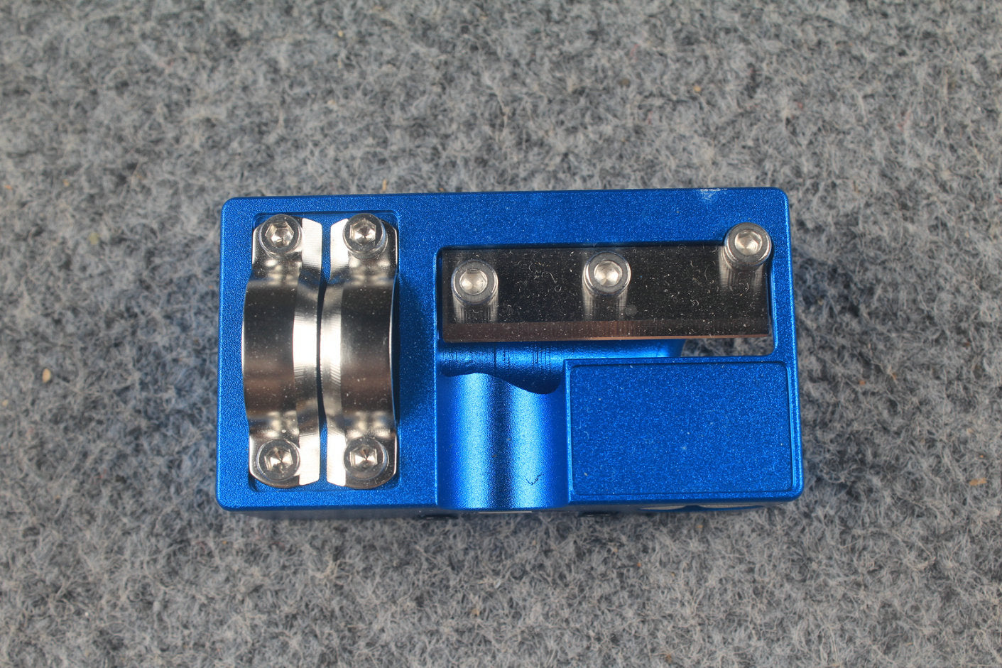 5 in 1 Cue Tip Tool – angled view showing diamond abrasive pad and stainless clamp