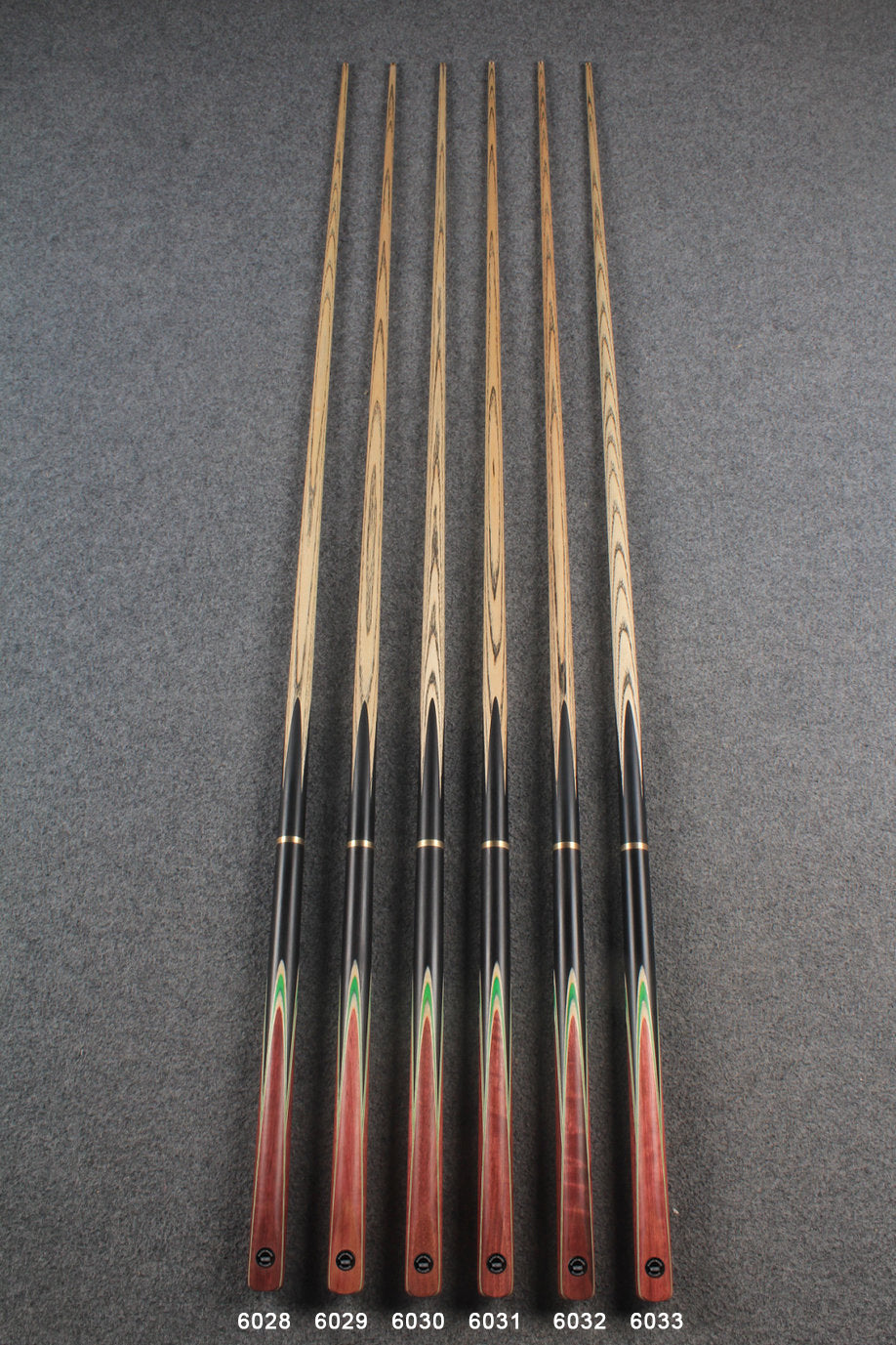 3/4 ash 59'' english pool cue  #6028 - #6033 WOODS CUES
