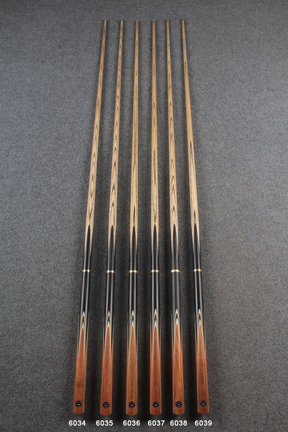 woods 3/4 handmade ash 59&#39;&#39; 8 ball pool cue  #6034 - #6039