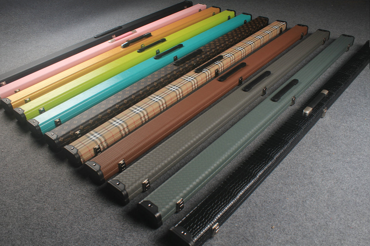 1 piece leather case with 2 slots for 60'' cue