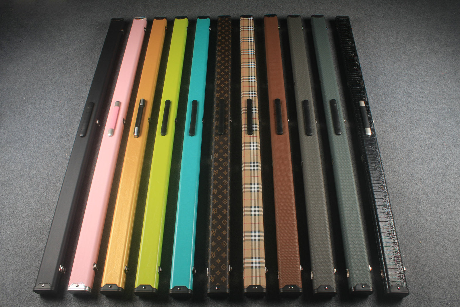 1 piece leather case with 2 slots for 60'' cue