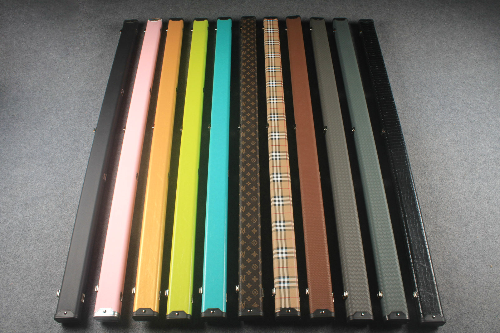 1 piece leather case with 2 slots for 60'' cue