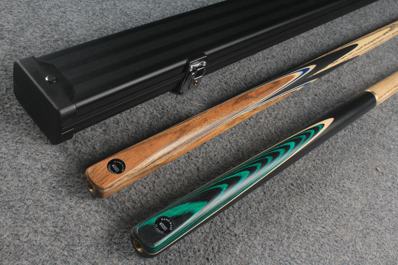 woods 1 piece handmade ASH english 8 ball  pool cue + break cue + case # 6102
