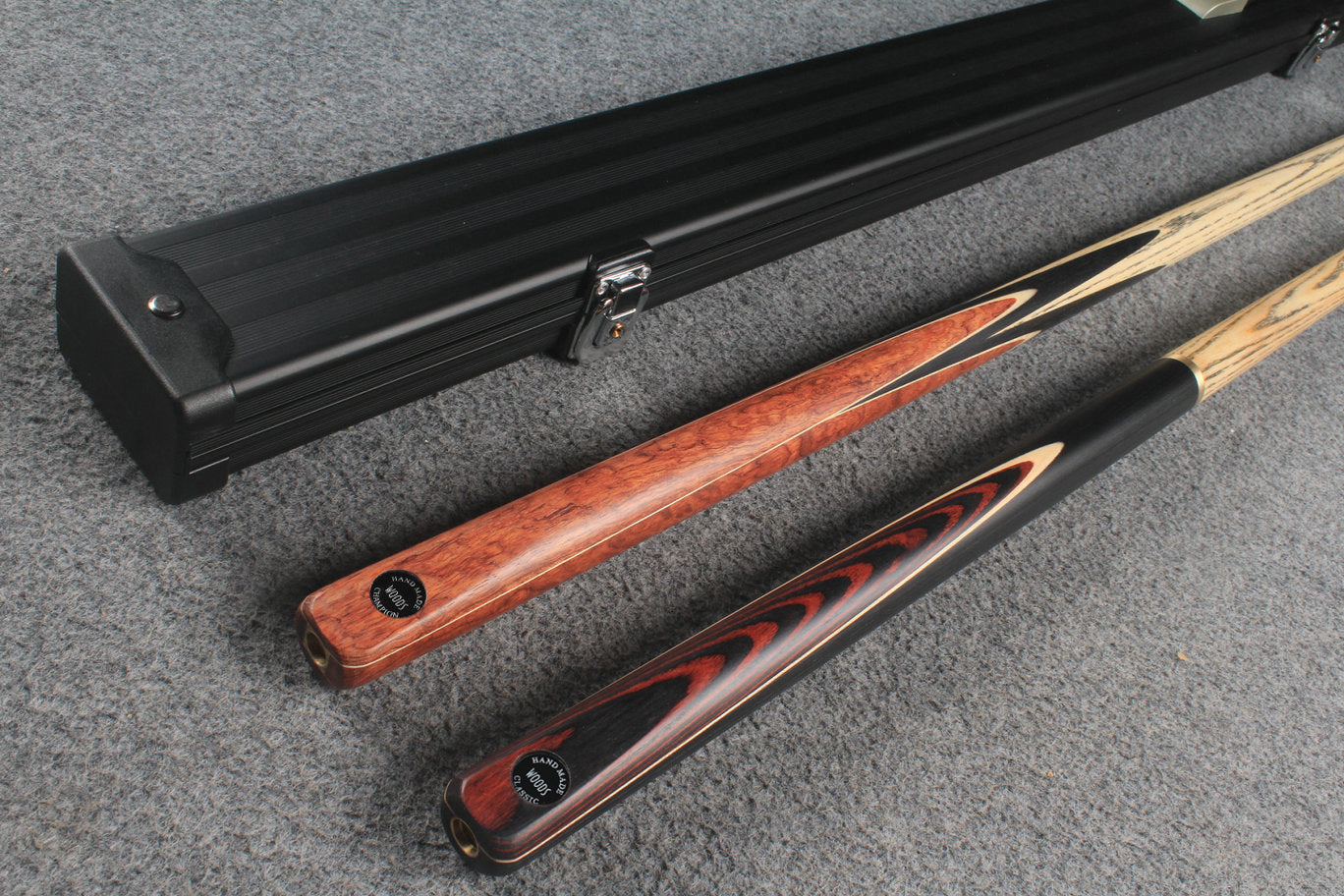 woods 1 piece handmade ASH english 8 ball  pool cue + break cue + case # 6105