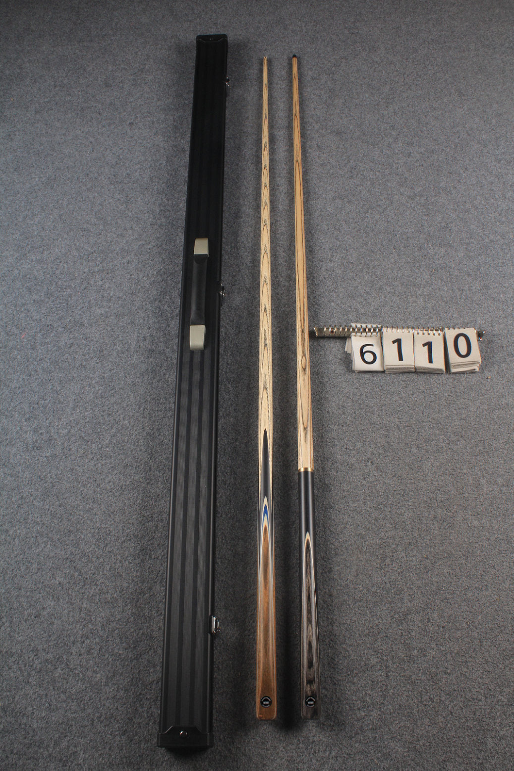 woods 1 piece handmade ASH english 8 ball  pool cue + break cue + case # 6110