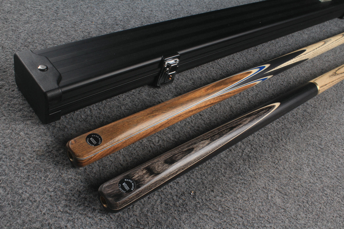 woods 1 piece handmade ASH english 8 ball  pool cue + break cue + case # 6110
