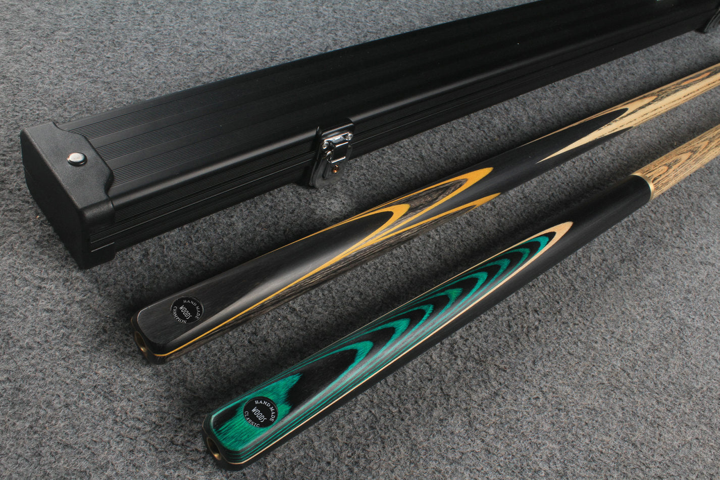 woods 1 piece handmade ASH english 8 ball  pool cue + break cue + case # 6113