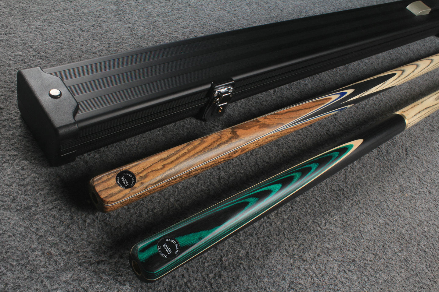 woods 1 piece handmade ASH english 8 ball  pool cue + break cue + case # 6115