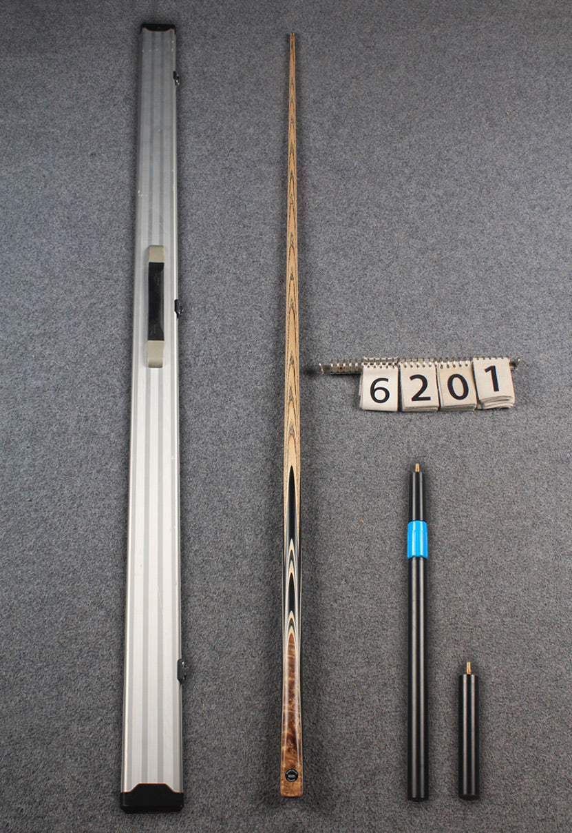woods 1 piece handmade ash snooker / pool cue # 6201