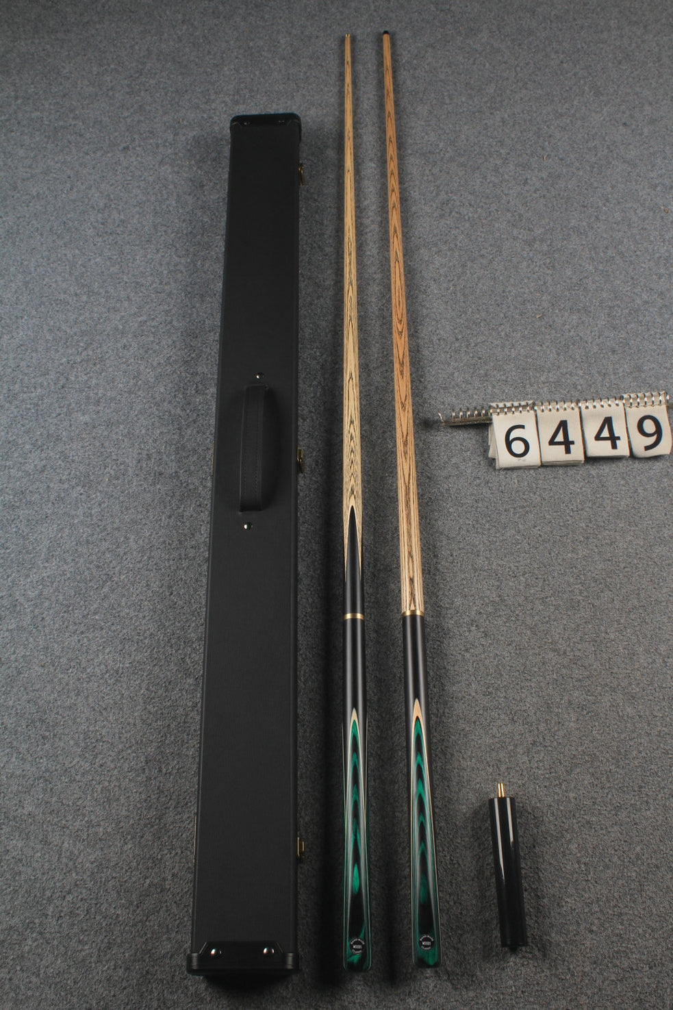 3/4 ASH english pool cue + break cue + case # 6449