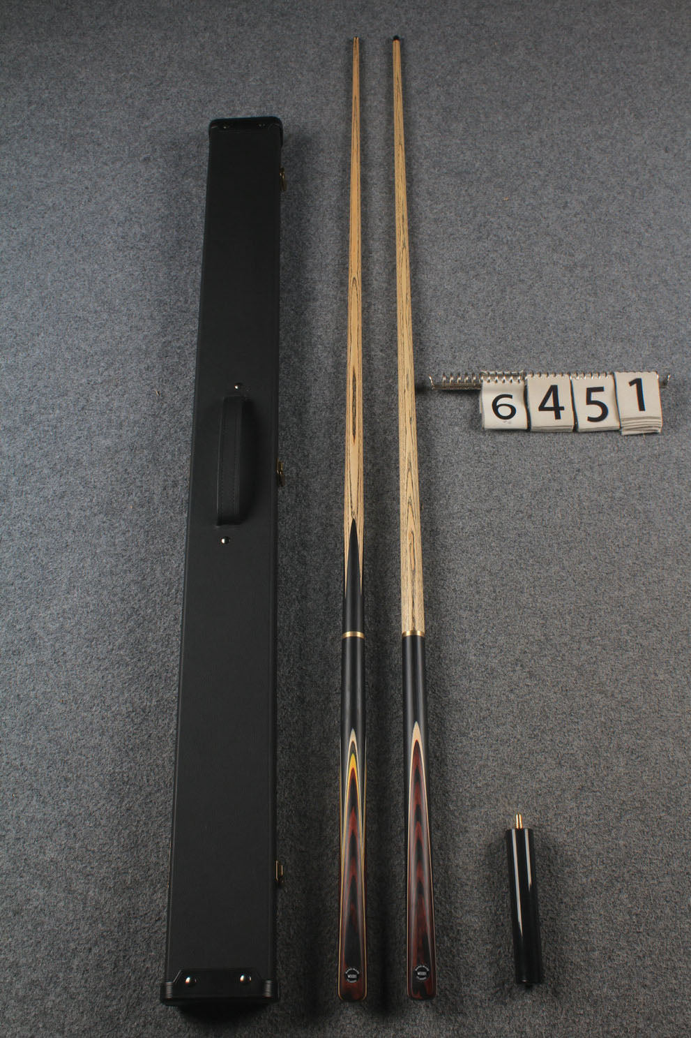 3/4 ASH english pool cue + break cue + case # 6451