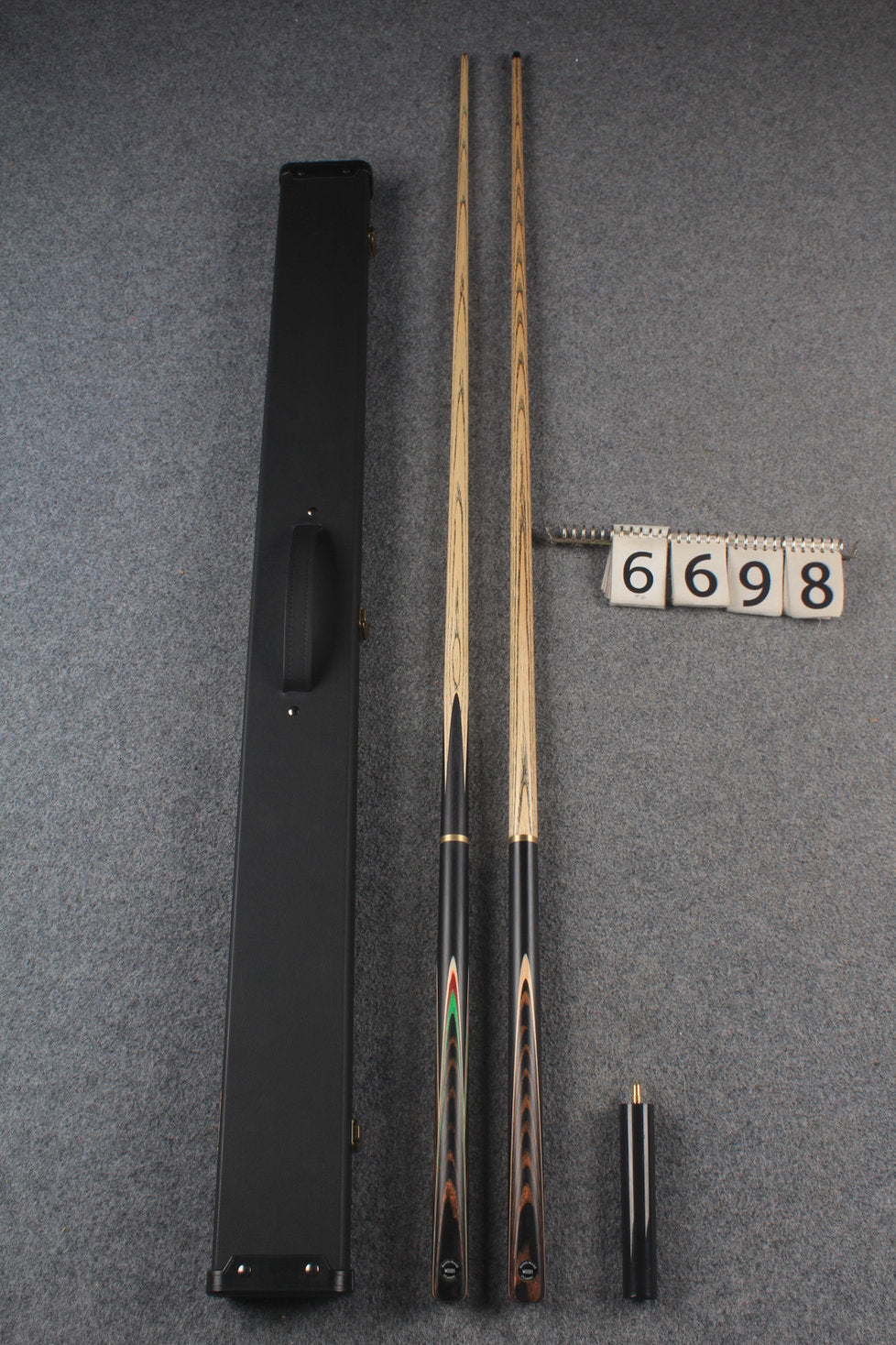 3/4 ASH english pool cue + break cue + case # 6698