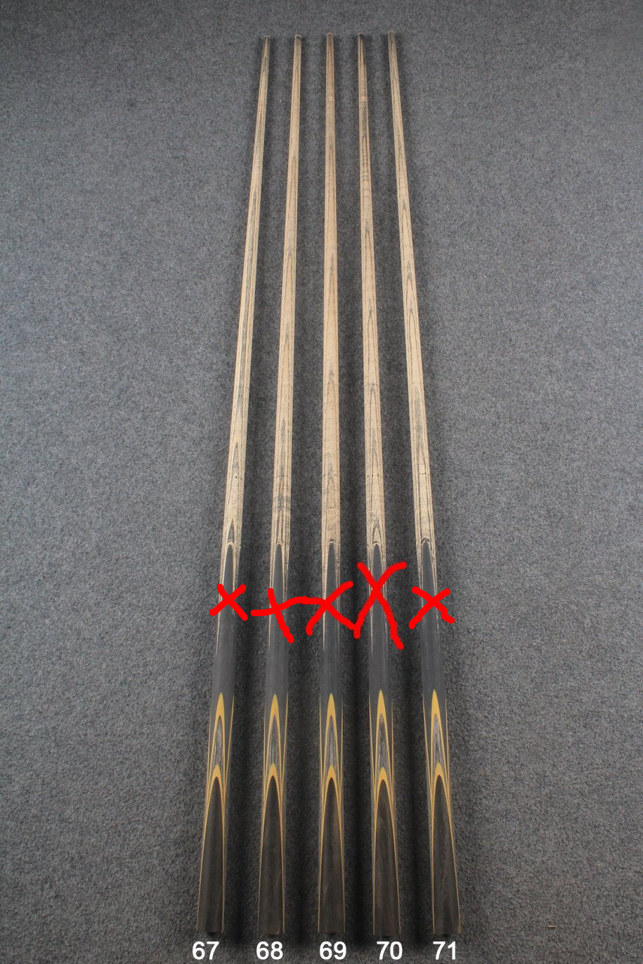 custom-made:  woods 1 piece handmade ASH snooker / pool cue #67-#71 - made to order