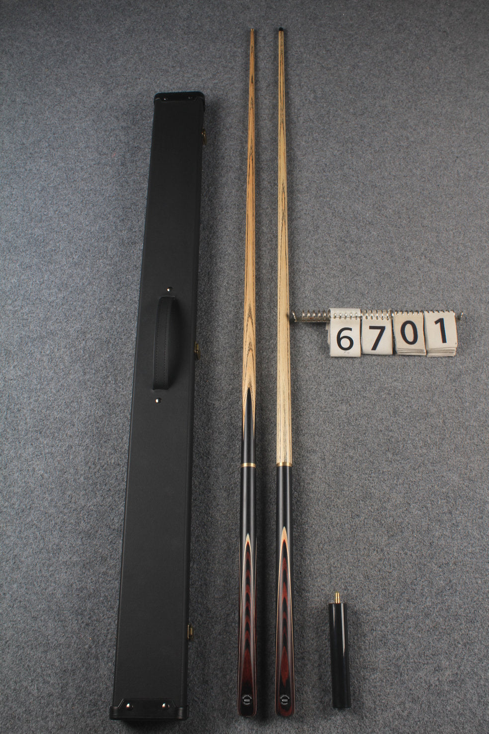 3/4 ASH english pool cue + break cue + case # 6701