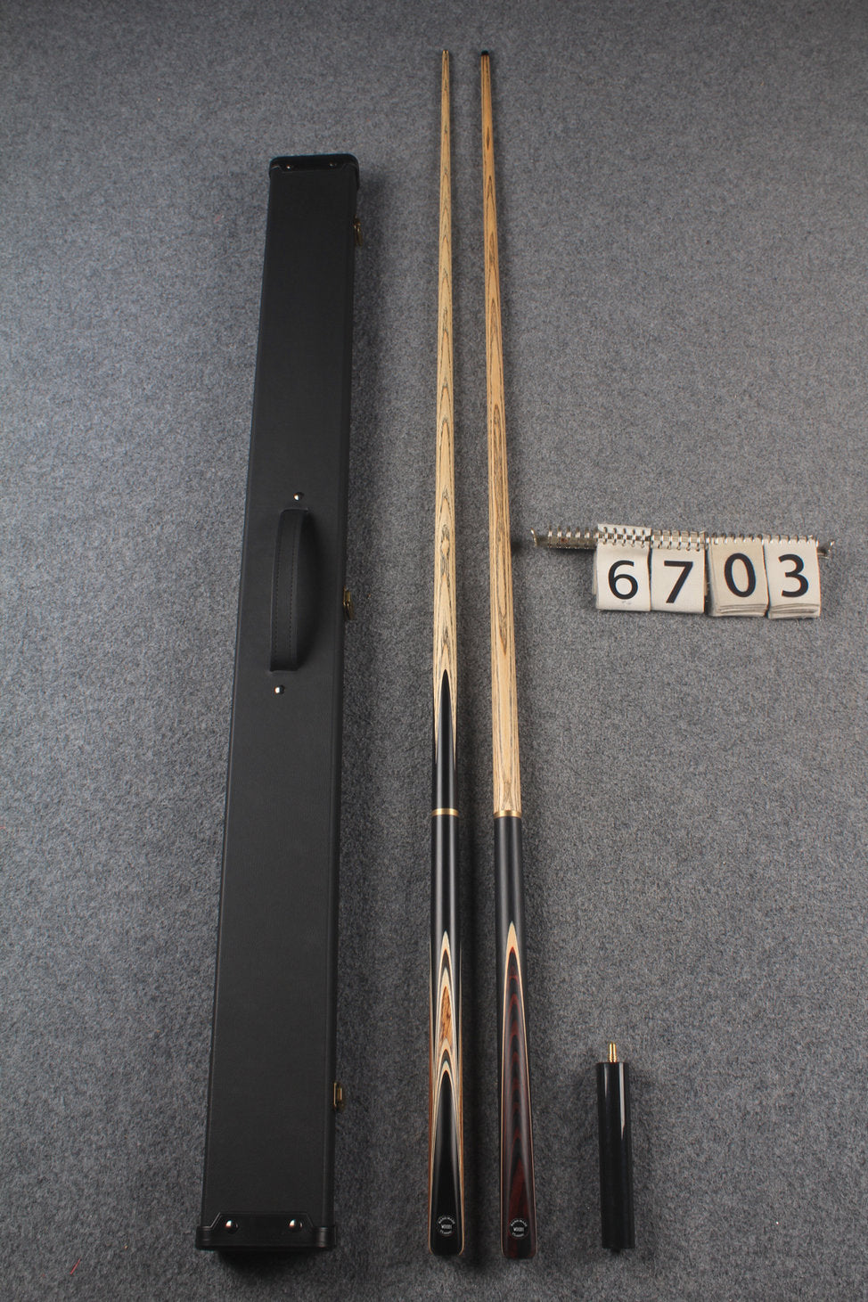 3/4 ASH english pool cue + break cue + case # 6703