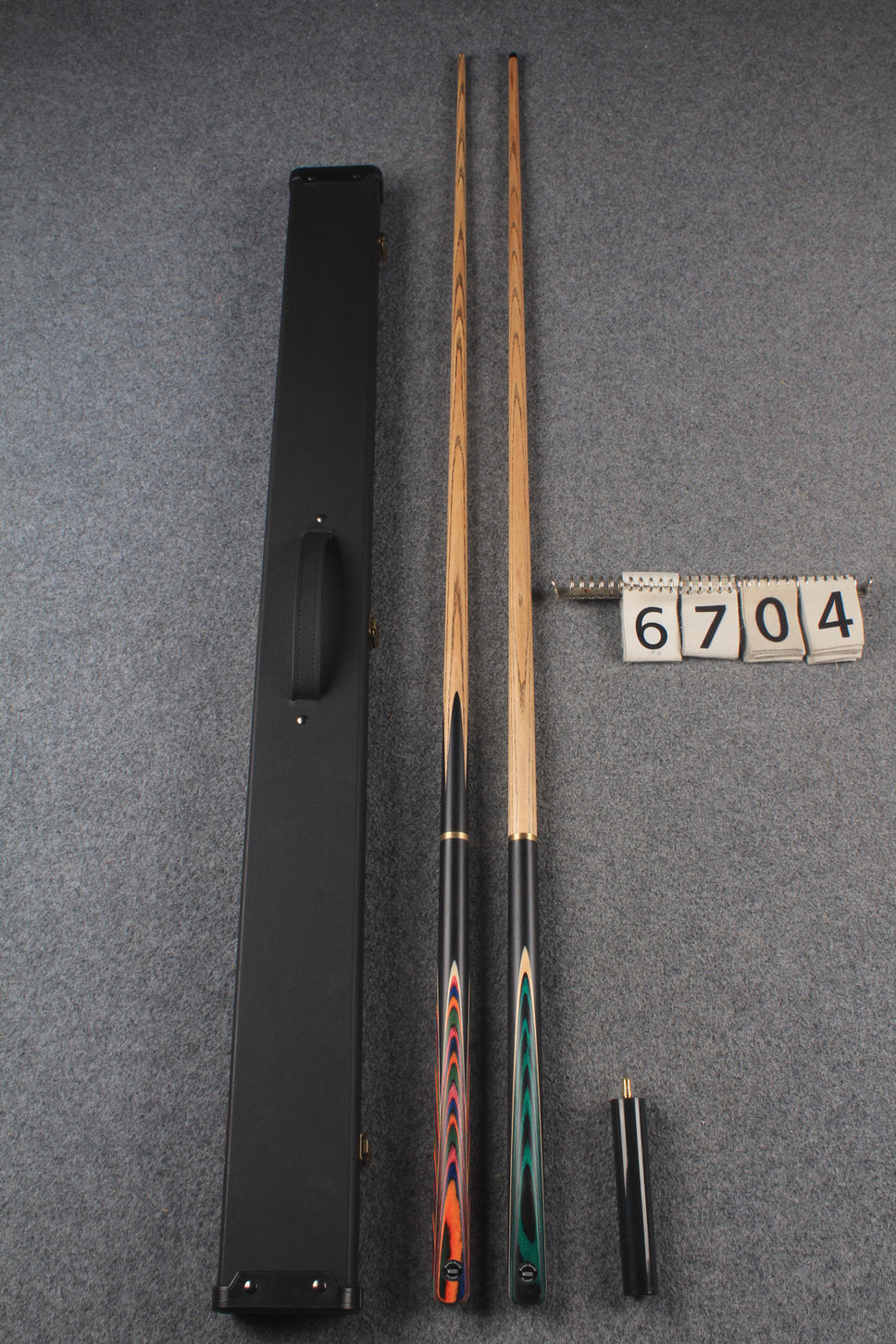 3/4 ASH english pool cue + break cue + case # 6704