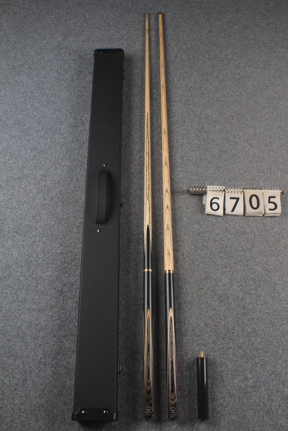 3/4 ASH english pool cue + break cue + case # 6705
