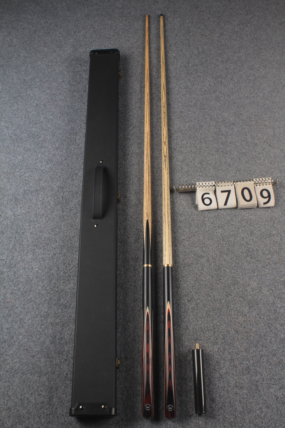 3/4 ASH english pool cue + break cue + case # 6709