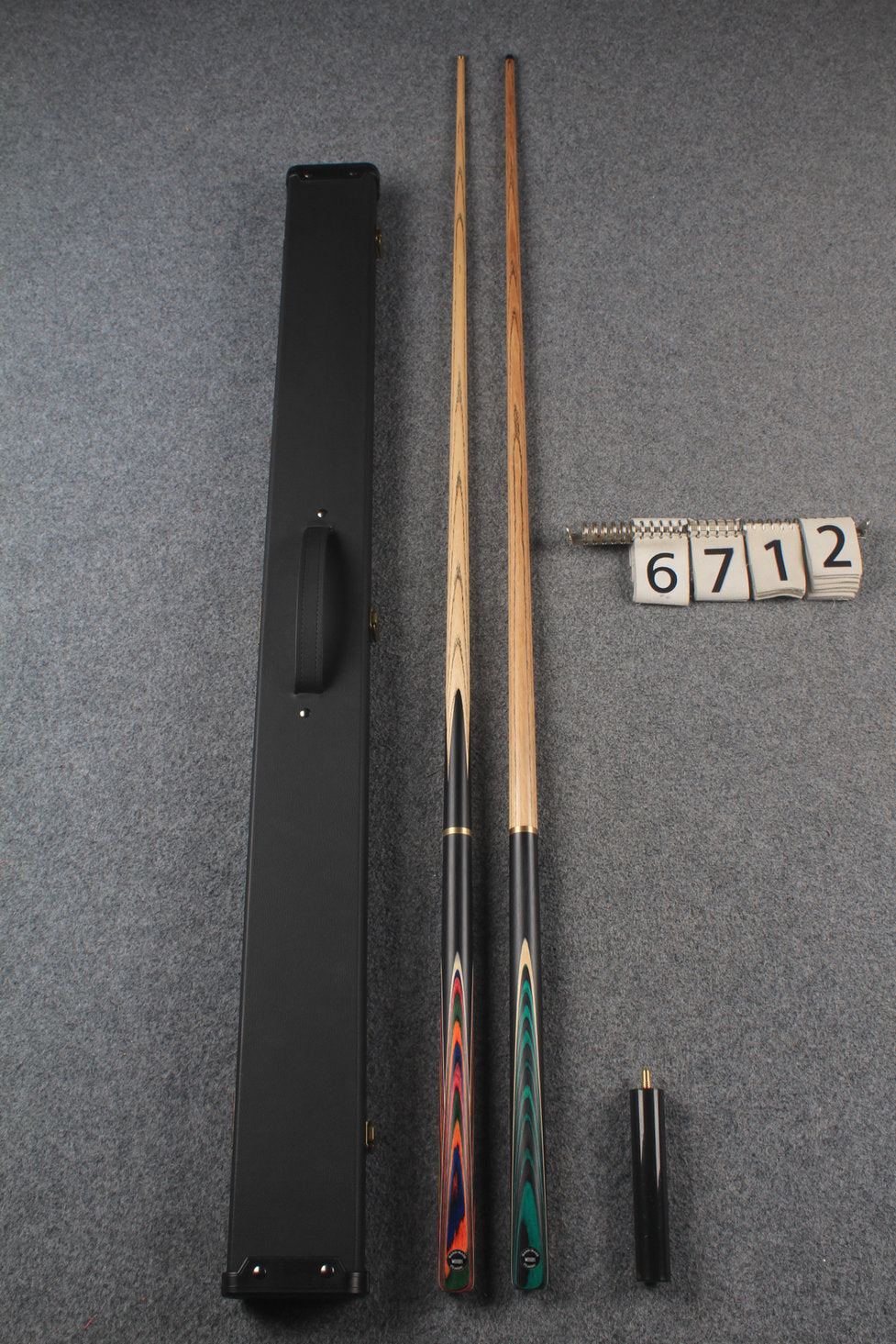 3/4 ASH english pool cue + break cue + case # 6712