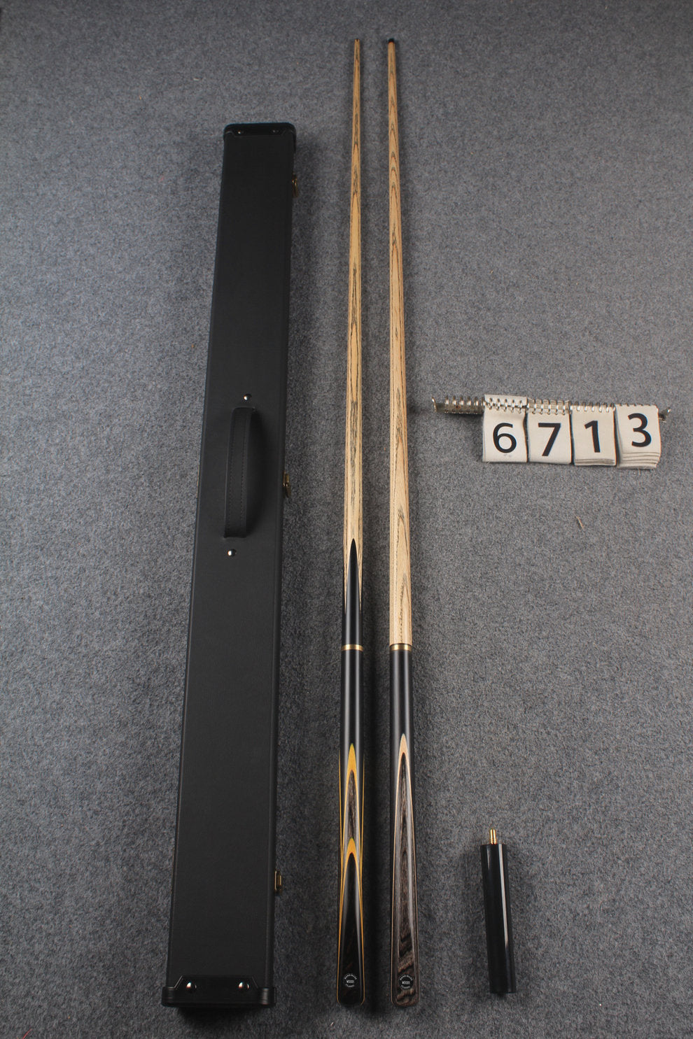 3/4 ASH english pool cue + break cue + case # 6713