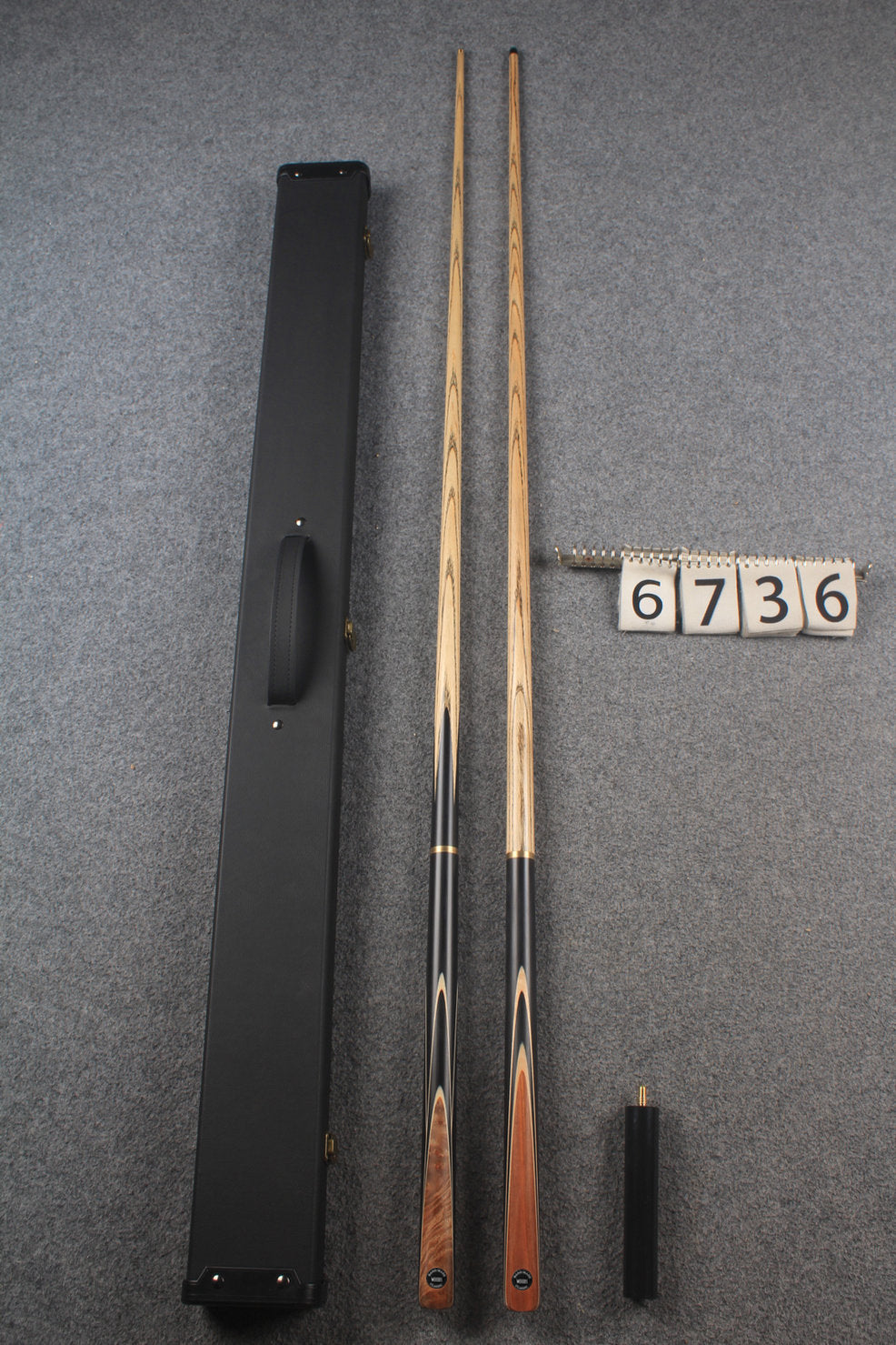 3/4 ASH english pool cue + break cue + case # 6736