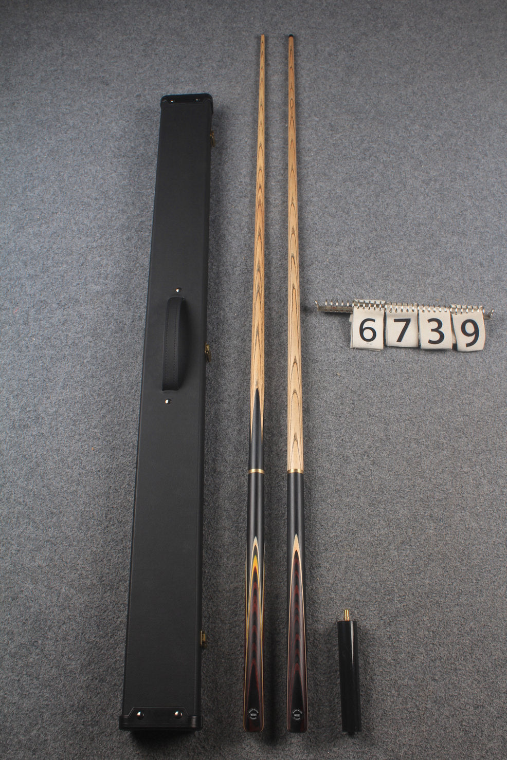 3/4 ASH english pool cue + break cue + case # 6739