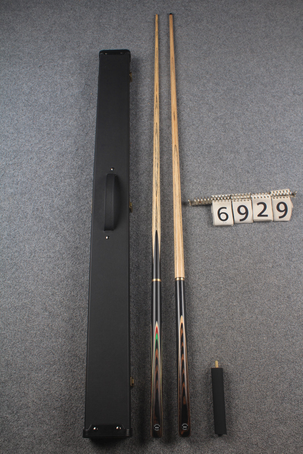 3/4 ASH english pool cue + break cue + case # 6929