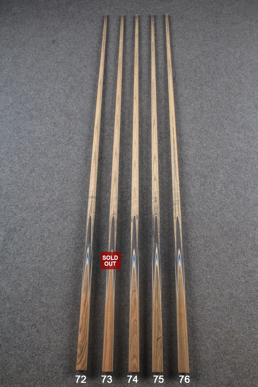 custom-made:  woods 1 piece handmade ASH snooker / pool cue #72-#76 - made to order