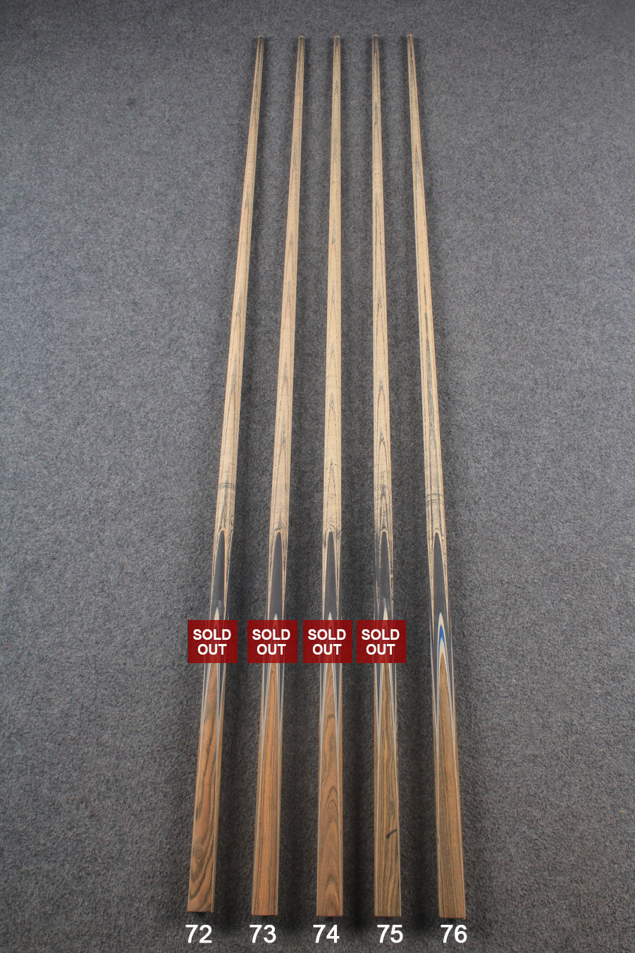 custom-made:  woods 1 piece handmade ASH snooker / pool cue #72-#76 - made to order