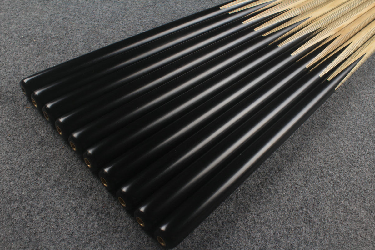 Chevrons+ 1 piece ash english pool cue / snooker cue  black wood butt