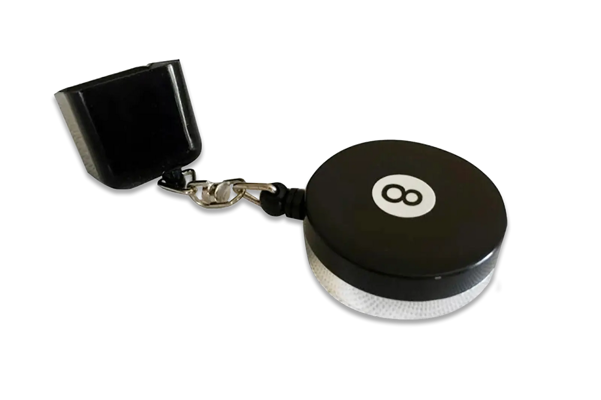 8 ball retractable chalk holder with belt clip