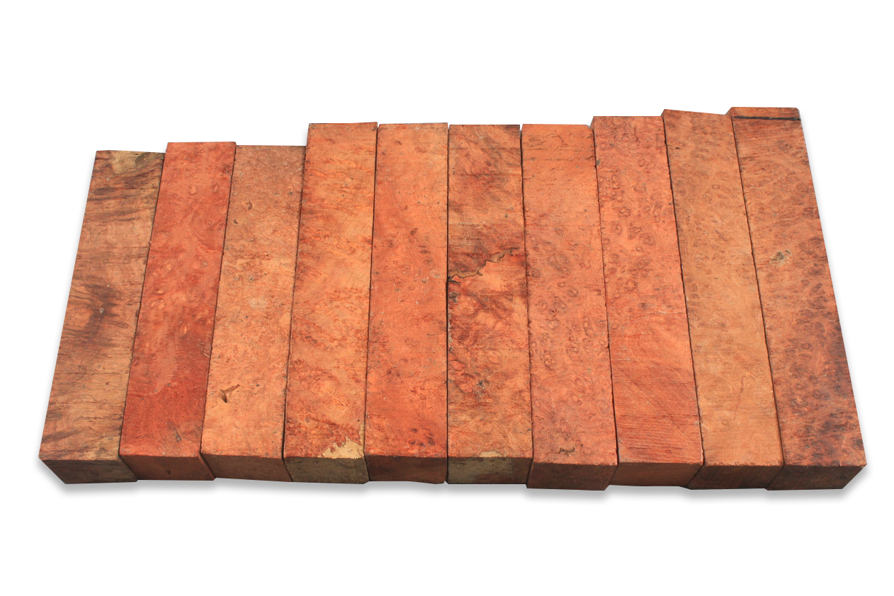 Amboyna Burl Square Blanks for Mini Butt Crafting - Raw & Custom Processed Options