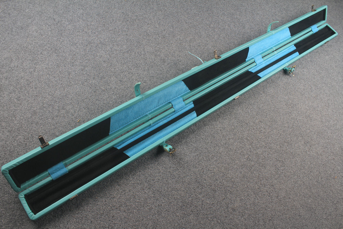 1 piece real Leather  snooker cue case with 2 slots