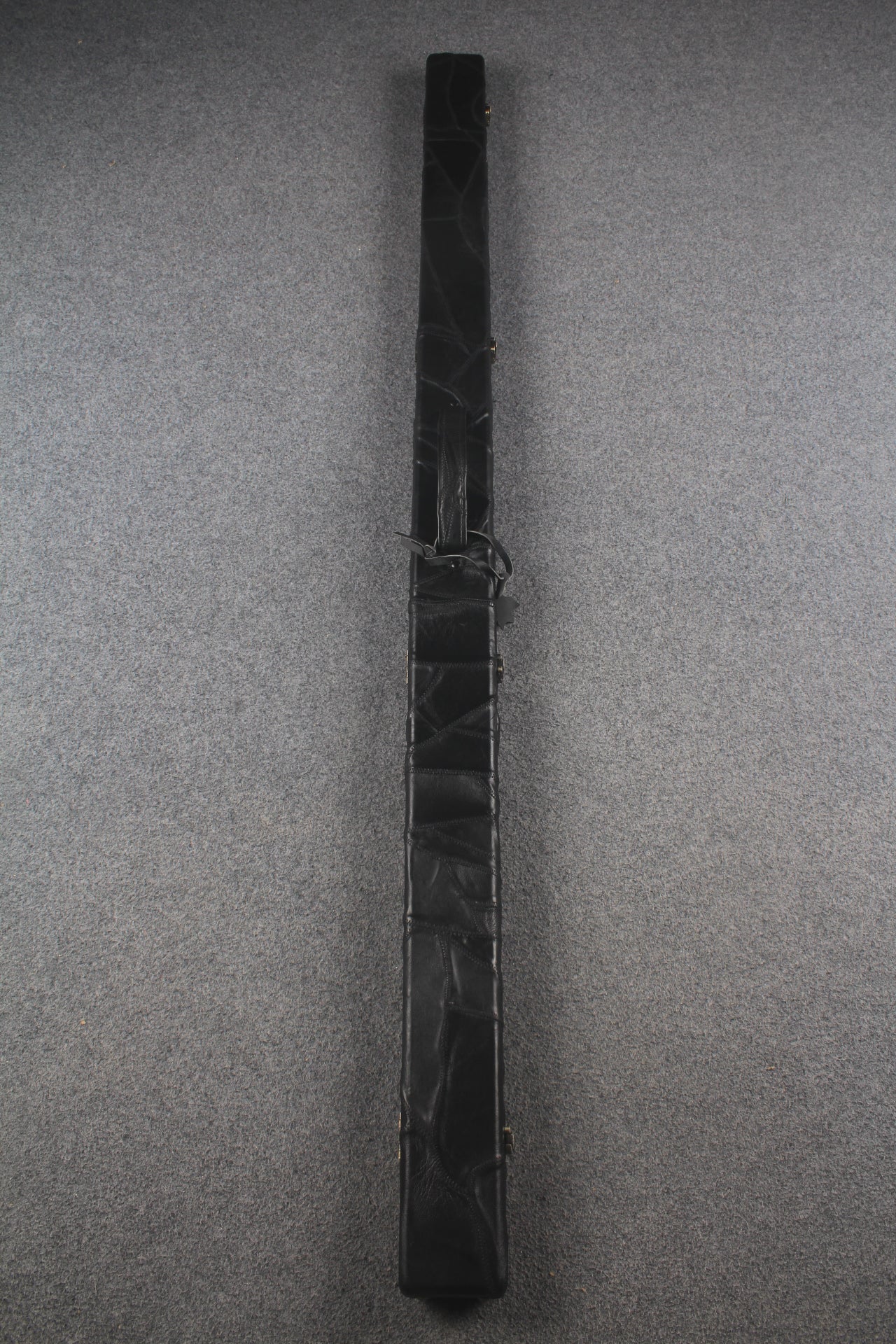 1 piece real Leather handmade patchwork snooker cue case with 2 slots（chalk area inside） WOODS CUES