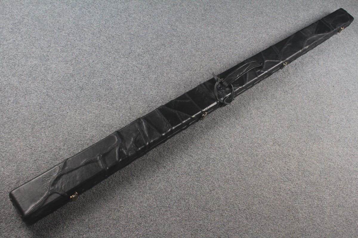 1 piece real Leather handmade patchwork snooker cue case with 2 slots（chalk area inside） WOODS CUES