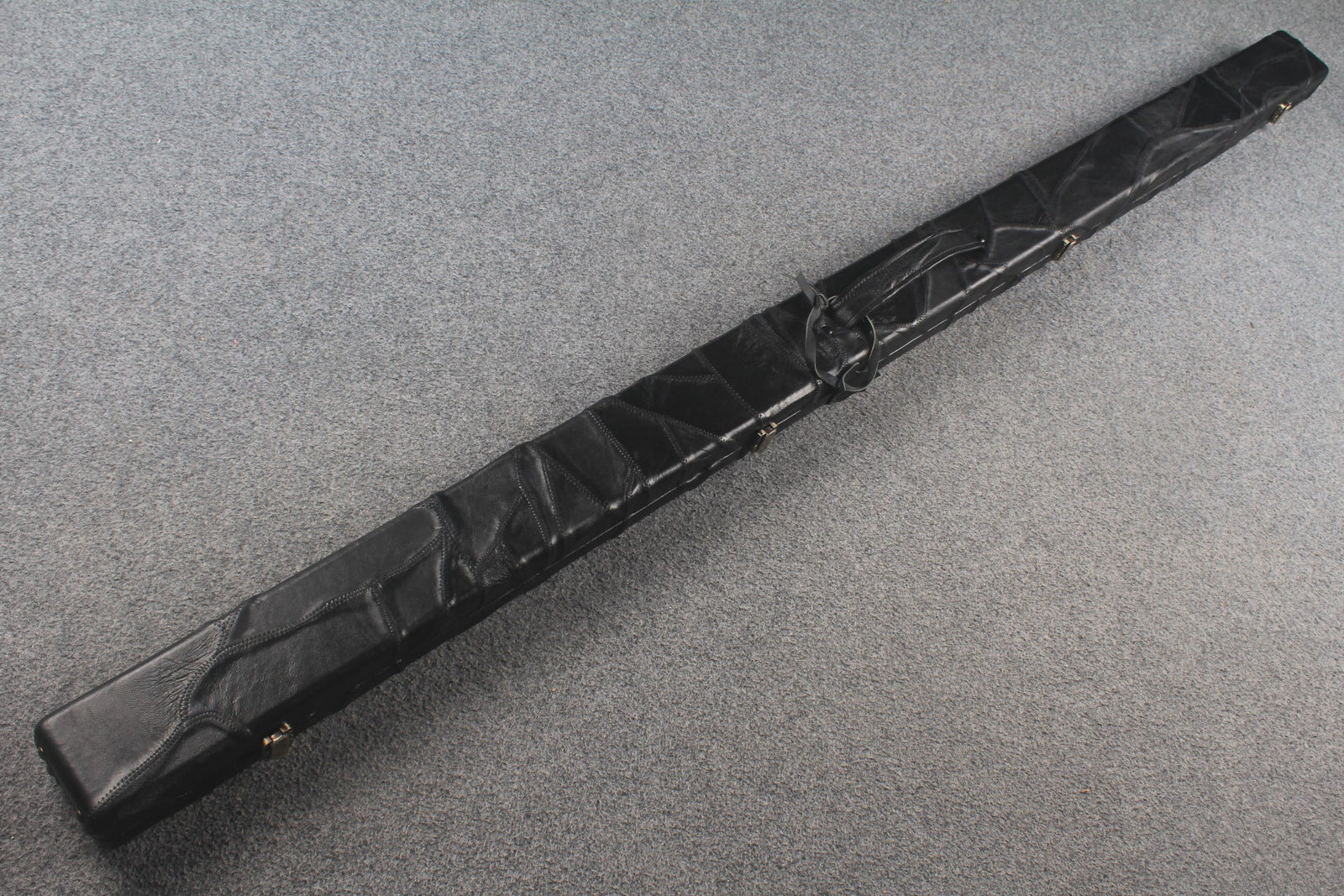 1 piece real Leather handmade patchwork snooker cue case with 2 slots（chalk area inside） WOODS CUES