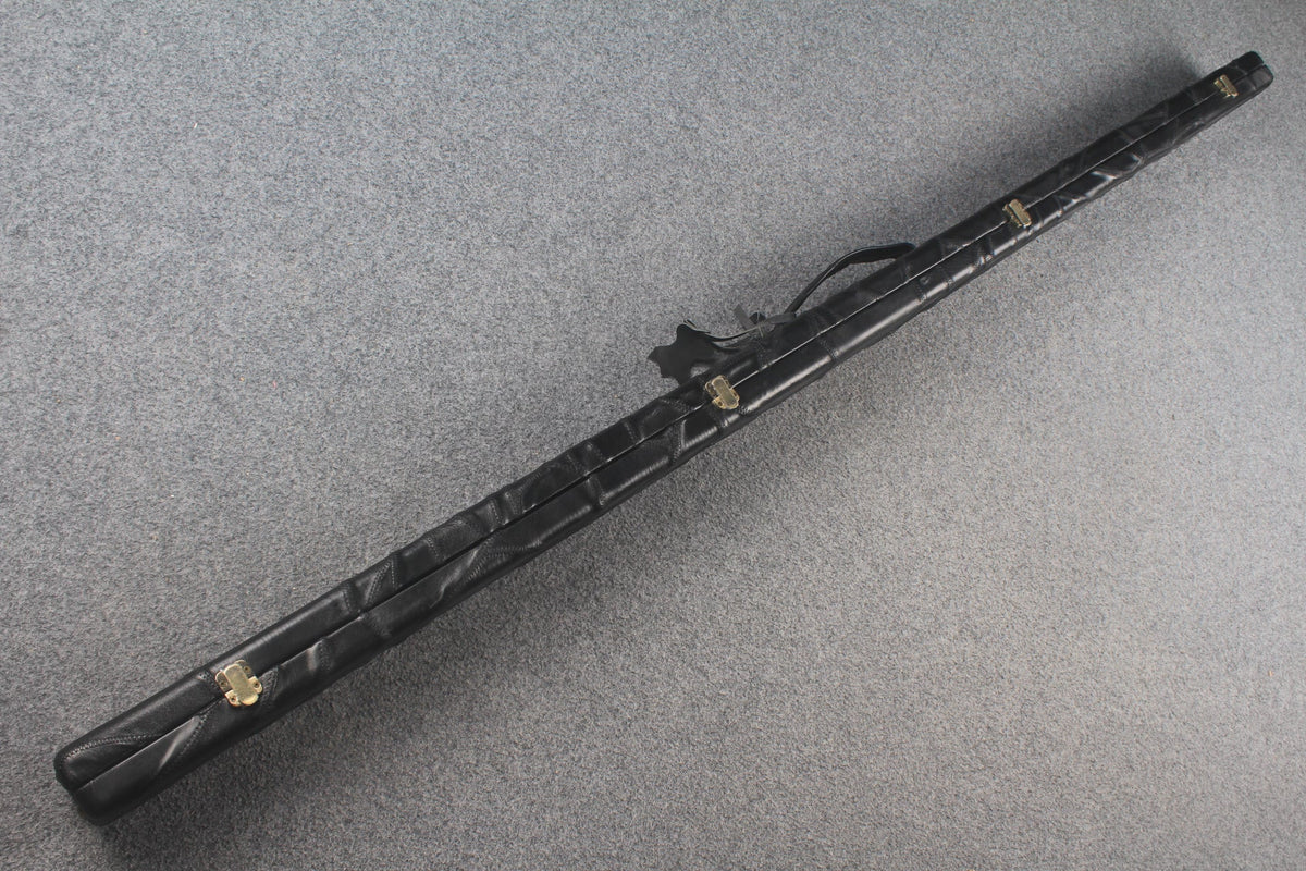 1 piece real Leather handmade patchwork snooker cue case with 2 slots（chalk area inside） WOODS CUES