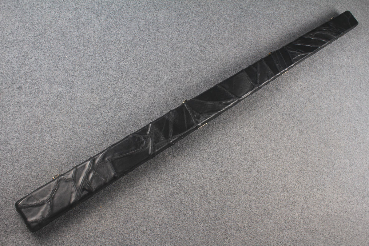 1 piece real Leather handmade patchwork snooker cue case with 2 slots（chalk area inside） WOODS CUES