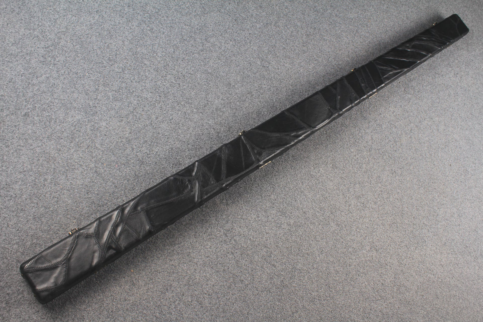 1 piece real Leather handmade patchwork snooker cue case with 2 slots（chalk area inside） WOODS CUES