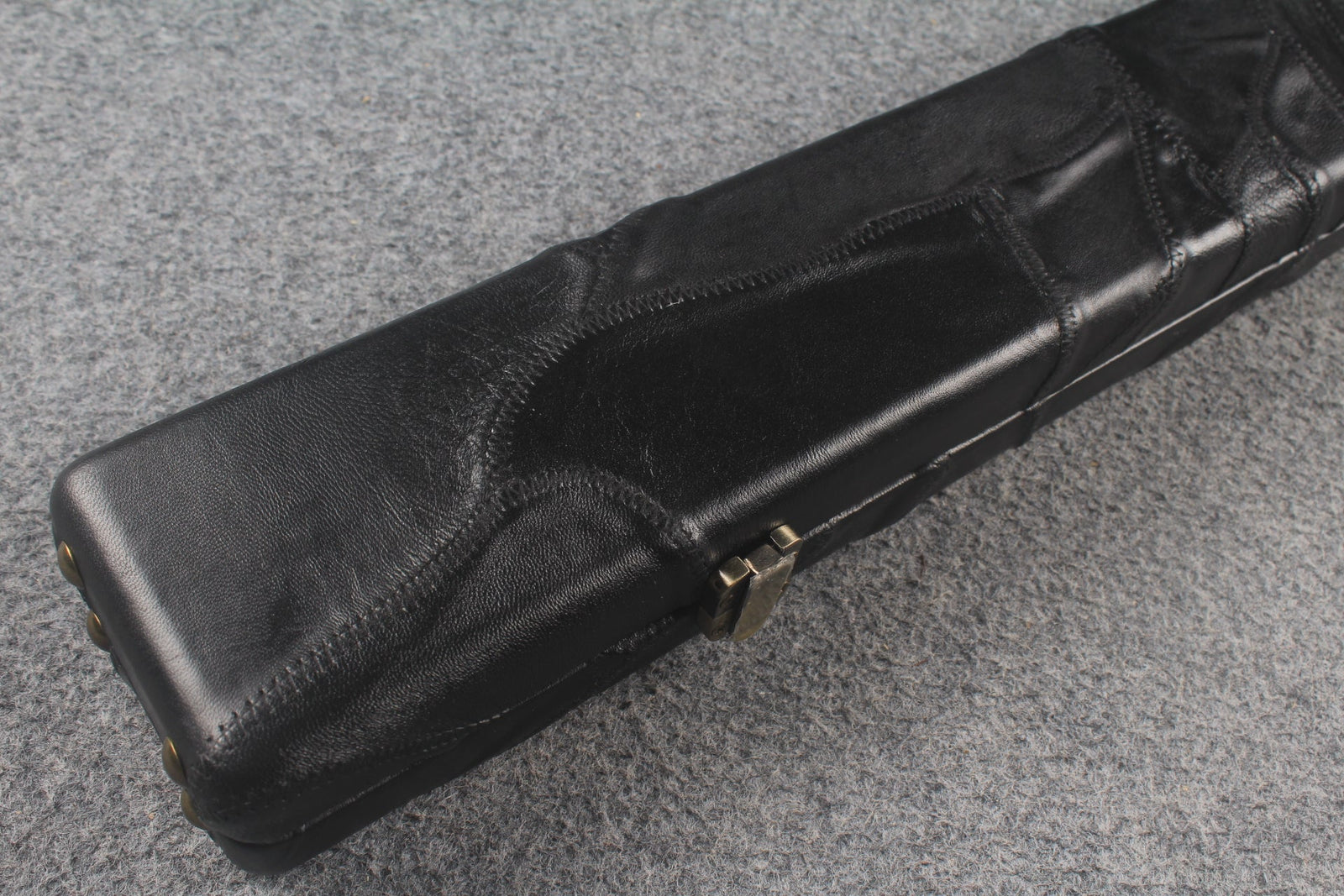 1 piece real Leather handmade patchwork snooker cue case with 2 slots（chalk area inside） WOODS CUES