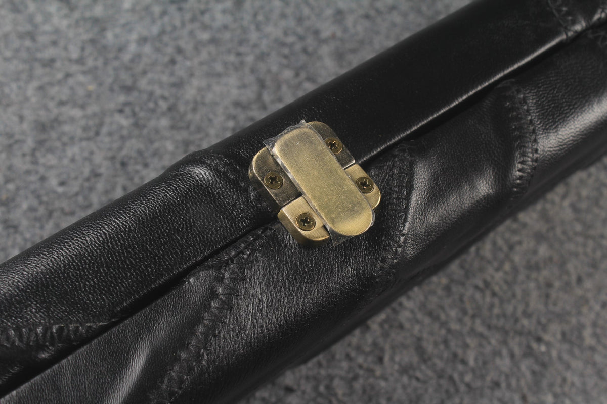 1 piece real Leather handmade patchwork snooker cue case with 2 slots（chalk area inside） WOODS CUES